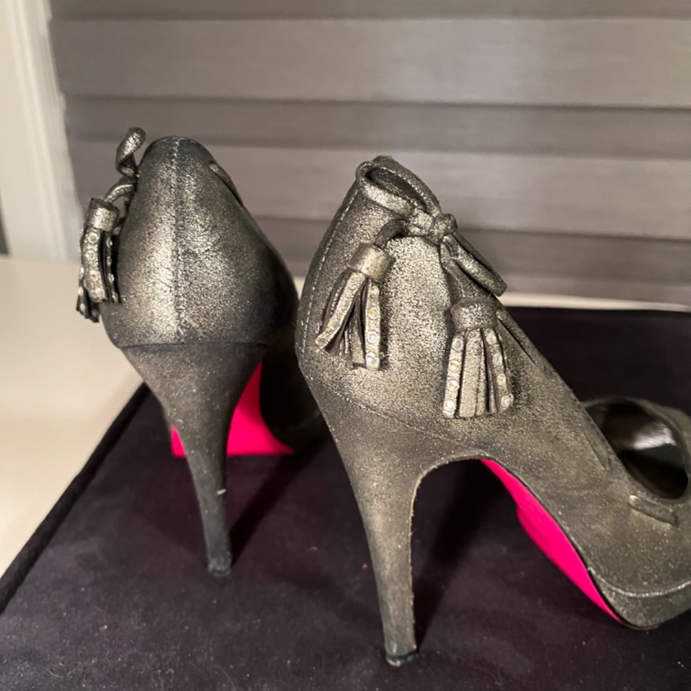 Betsey Johnson Silver and Pink Heels - Picture 2 of 4